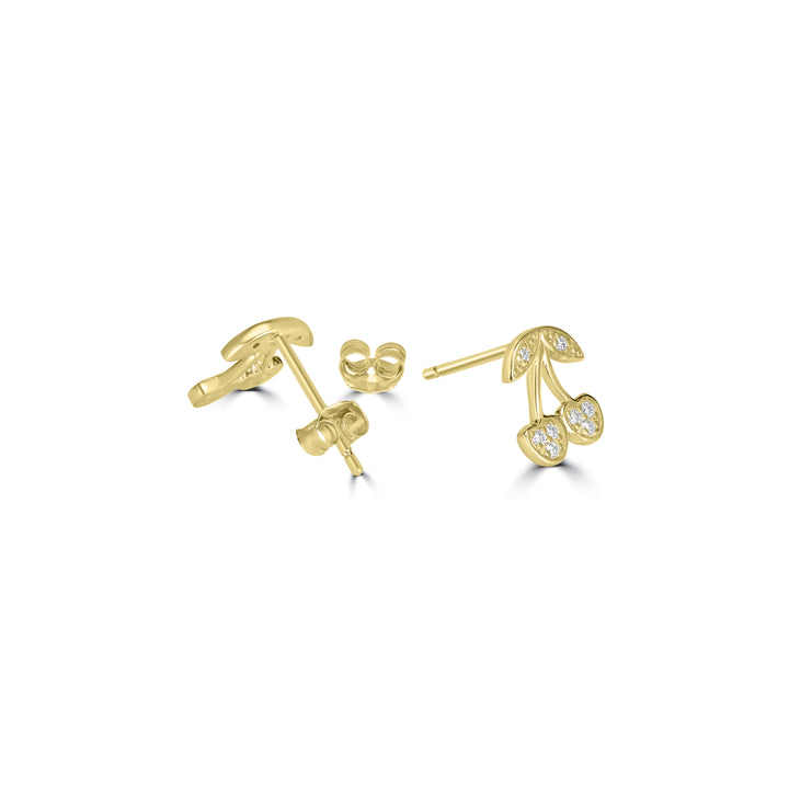 0.08 Cts White Diamond Earring in 14K Yellow Gold