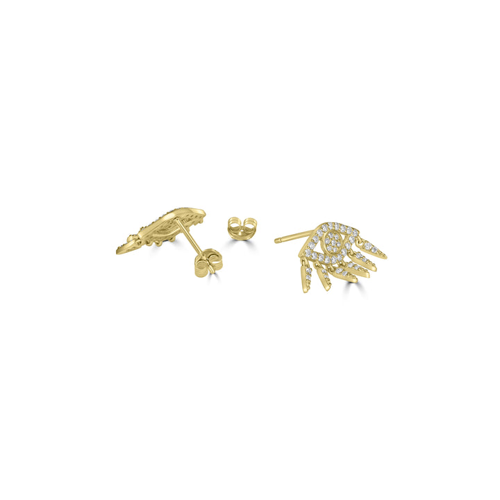 0.42 Cts White Diamond Earring in 14K Yellow Gold