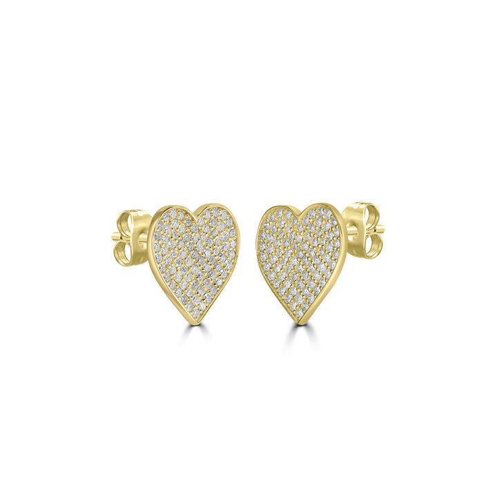 0.67 Cts White Diamond Earring in 14K Yellow Gold