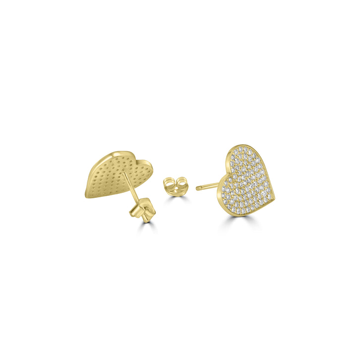 0.67 Cts White Diamond Earring in 14K Yellow Gold