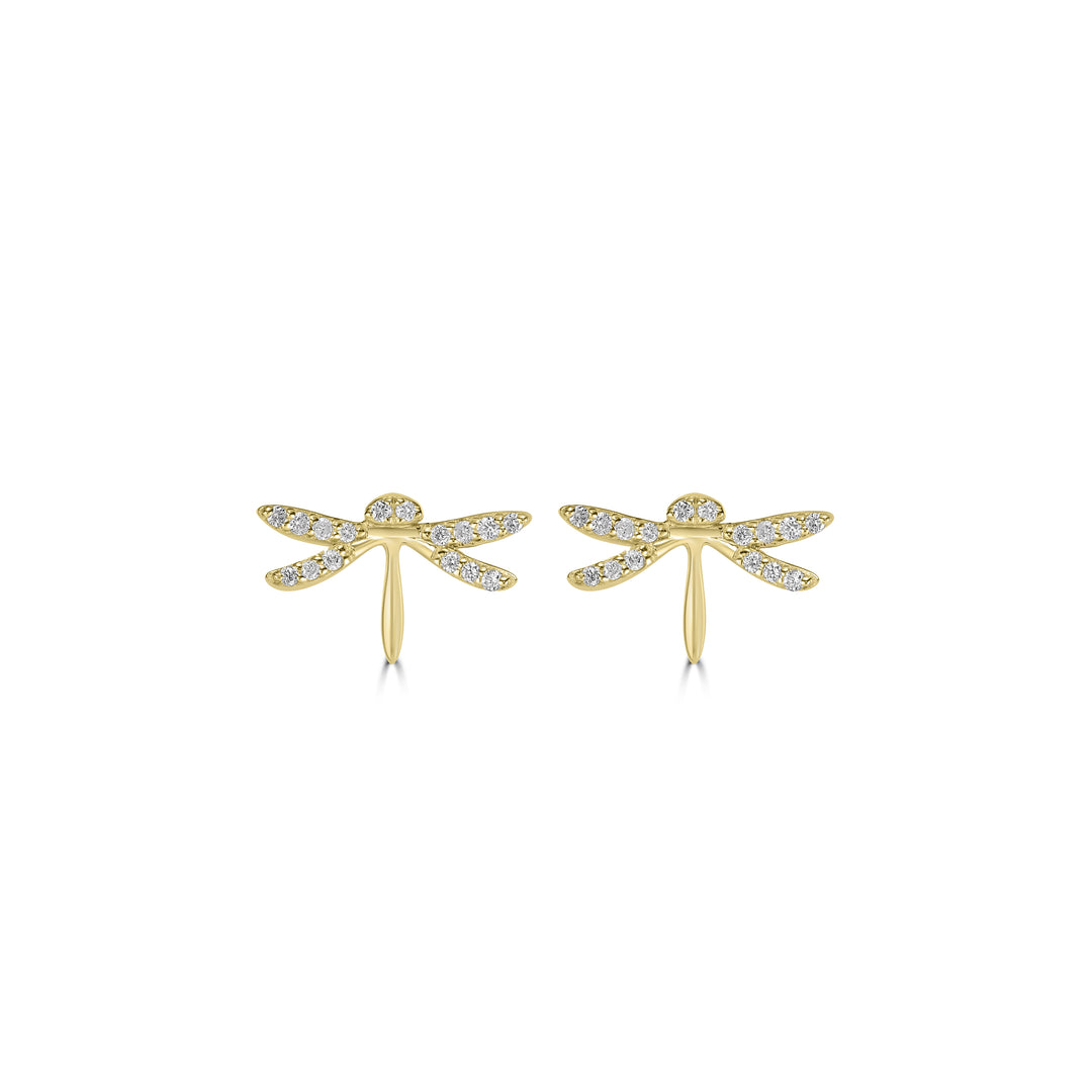 0.14 Cts White Diamond Earring in 14K Yellow Gold