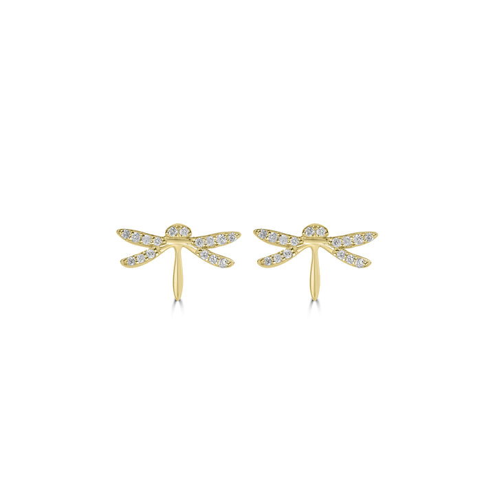 0.14 Cts White Diamond Earring in 14K Yellow Gold