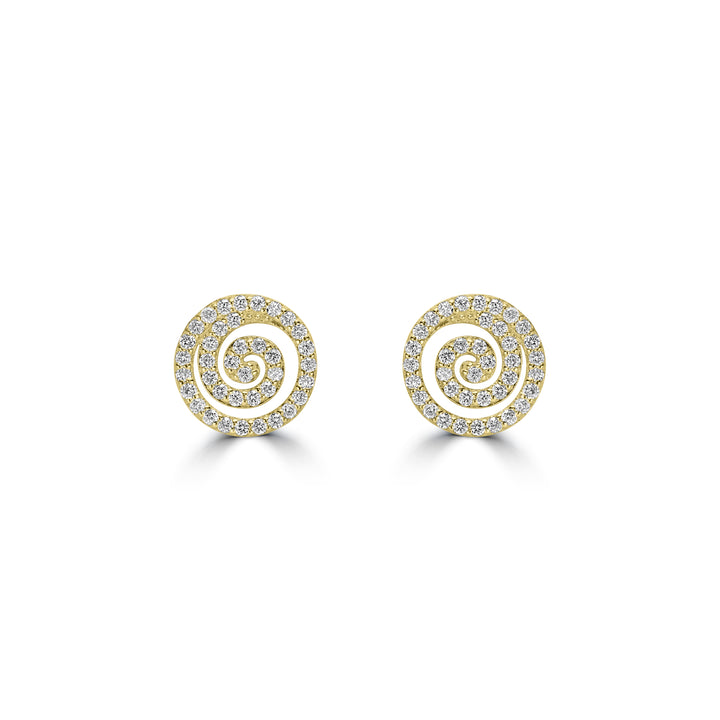 0.39 Cts White Diamond Earring in 14K Yellow Gold