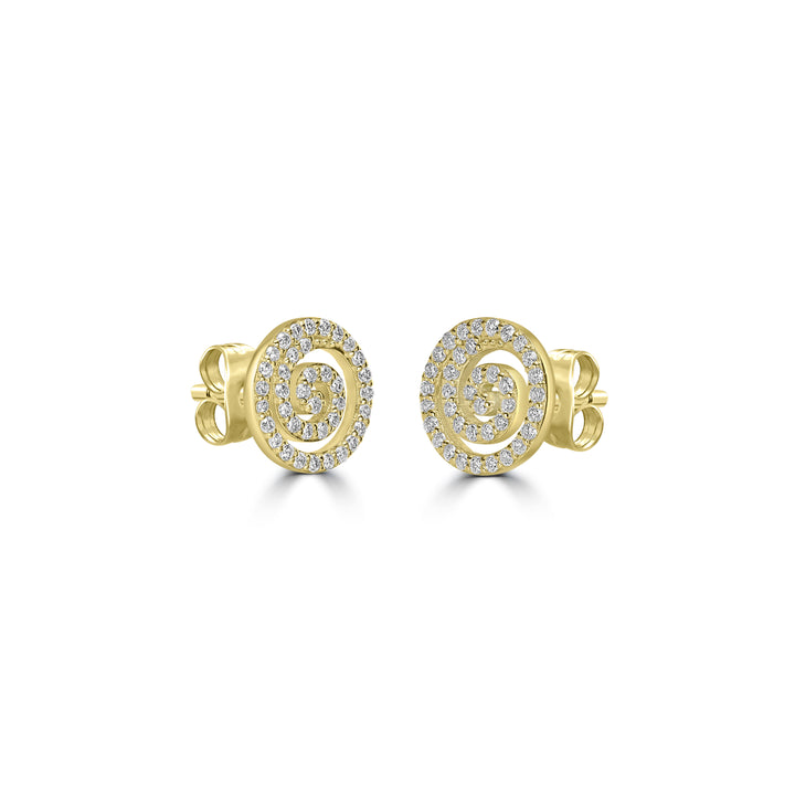 0.39 Cts White Diamond Earring in 14K Yellow Gold