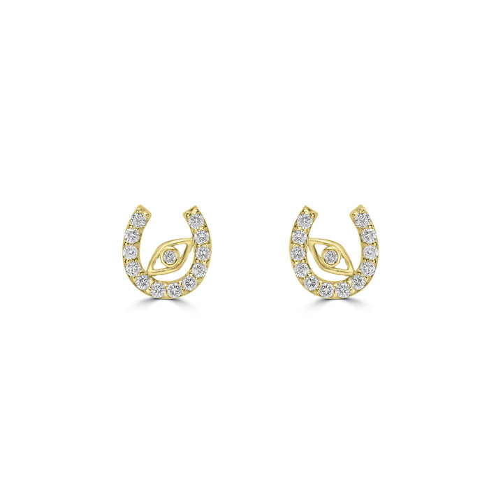 0.55 Cts White Diamond Earring in 14K Yellow Gold