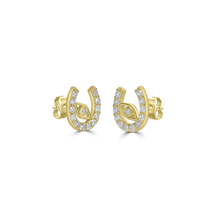 0.55 Cts White Diamond Earring in 14K Yellow Gold