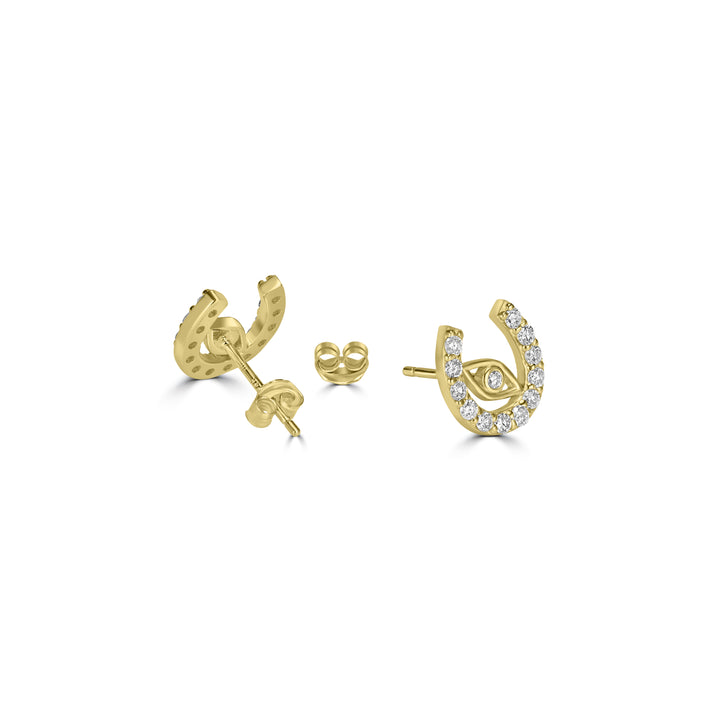 0.55 Cts White Diamond Earring in 14K Yellow Gold