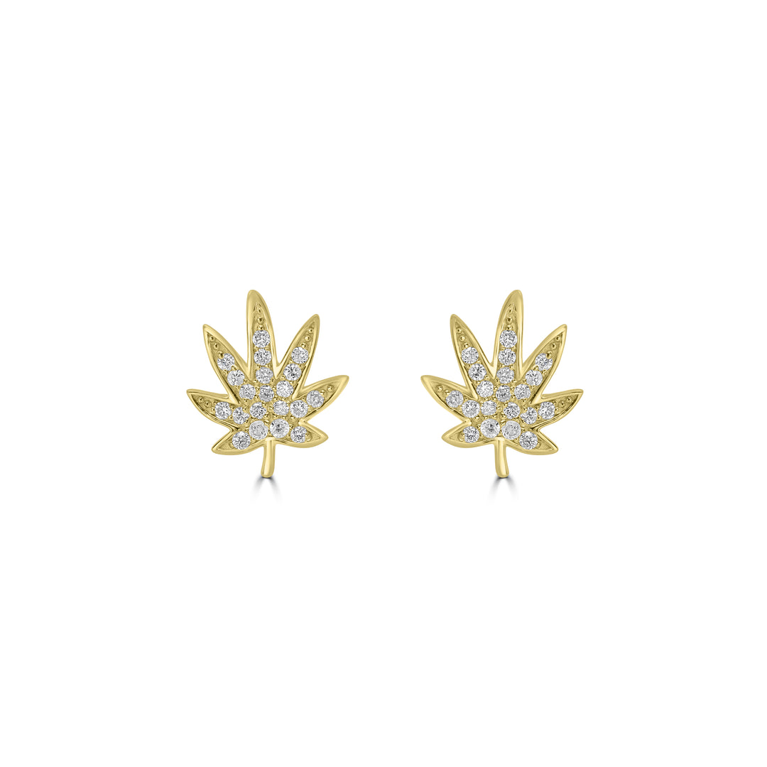 0.17 Cts White Diamond Earring in 14K Yellow Gold