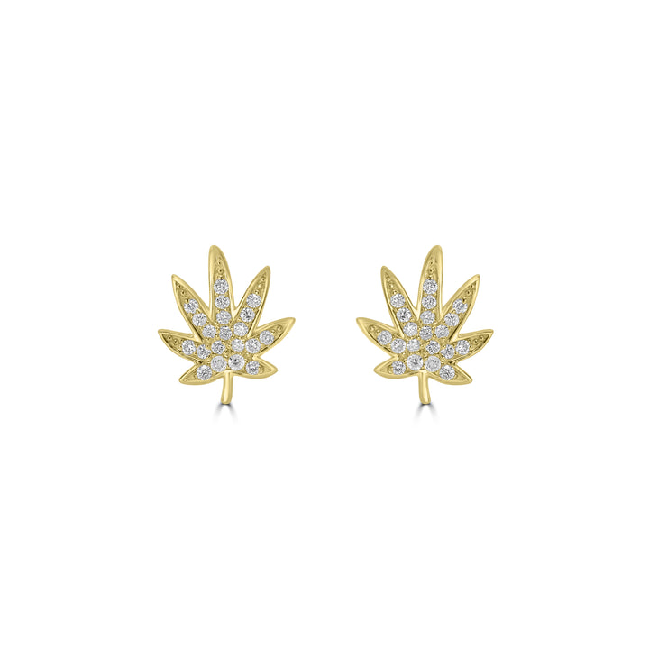 0.17 Cts White Diamond Earring in 14K Yellow Gold