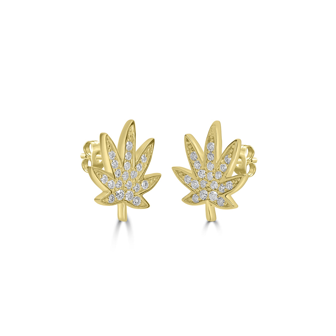 0.17 Cts White Diamond Earring in 14K Yellow Gold