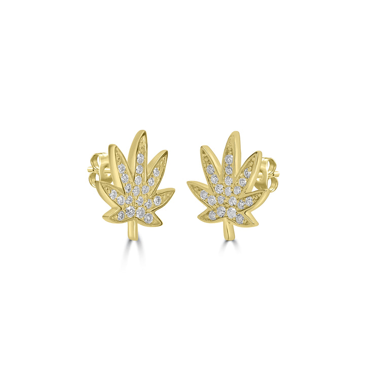 0.17 Cts White Diamond Earring in 14K Yellow Gold