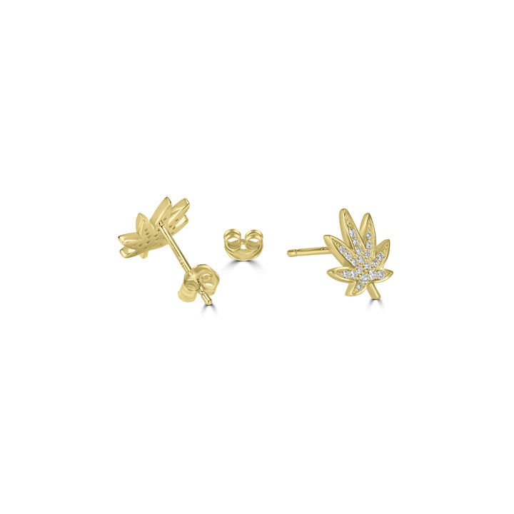 0.17 Cts White Diamond Earring in 14K Yellow Gold