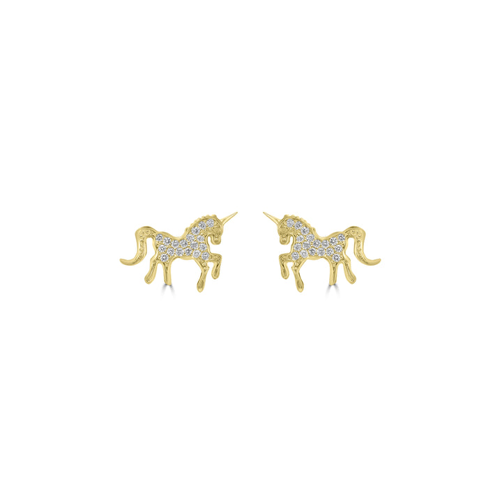 0.15 Cts White Diamond Earring in 14K Yellow Gold