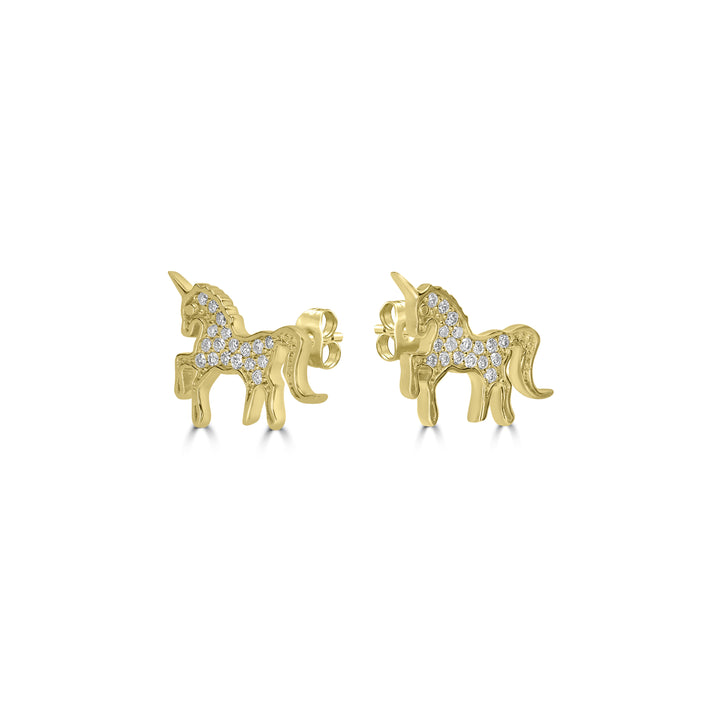 0.15 Cts White Diamond Earring in 14K Yellow Gold