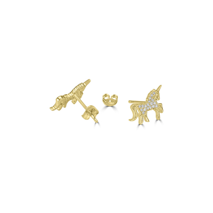 0.15 Cts White Diamond Earring in 14K Yellow Gold