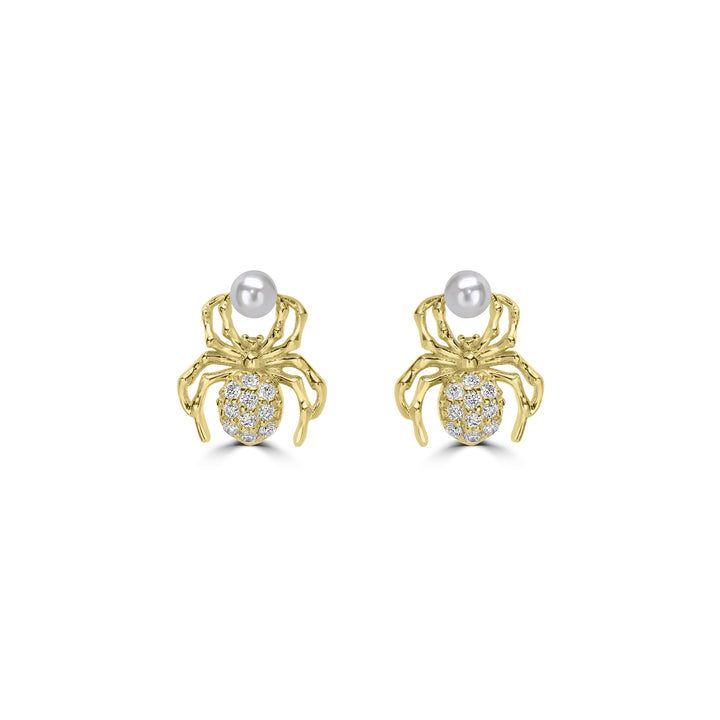 0.33 Cts White Diamond Earring in 14K Yellow Gold