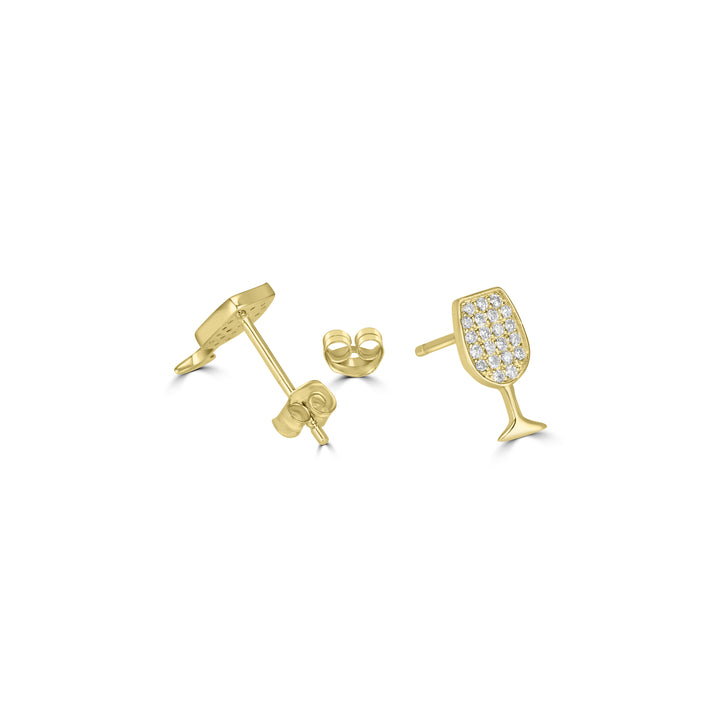 0.18 Cts White Diamond Earring in 14K Yellow Gold