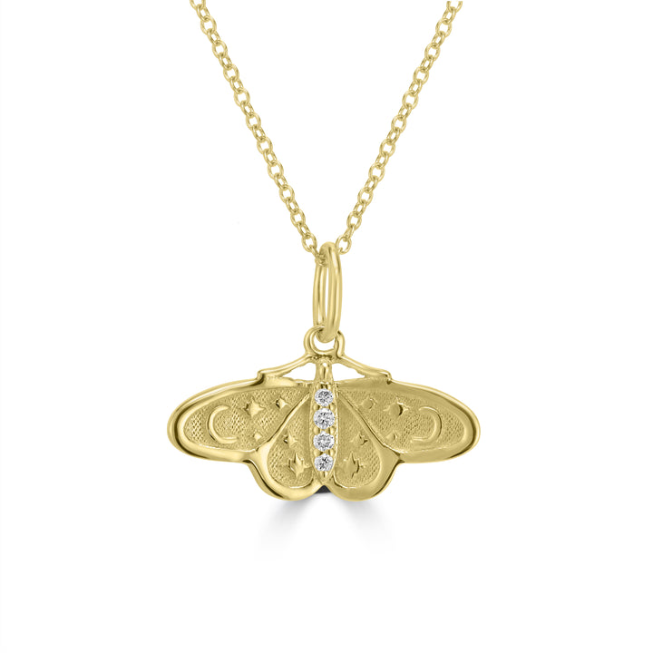 0.02 Cts White Diamond Pendant in 14K Yellow Gold