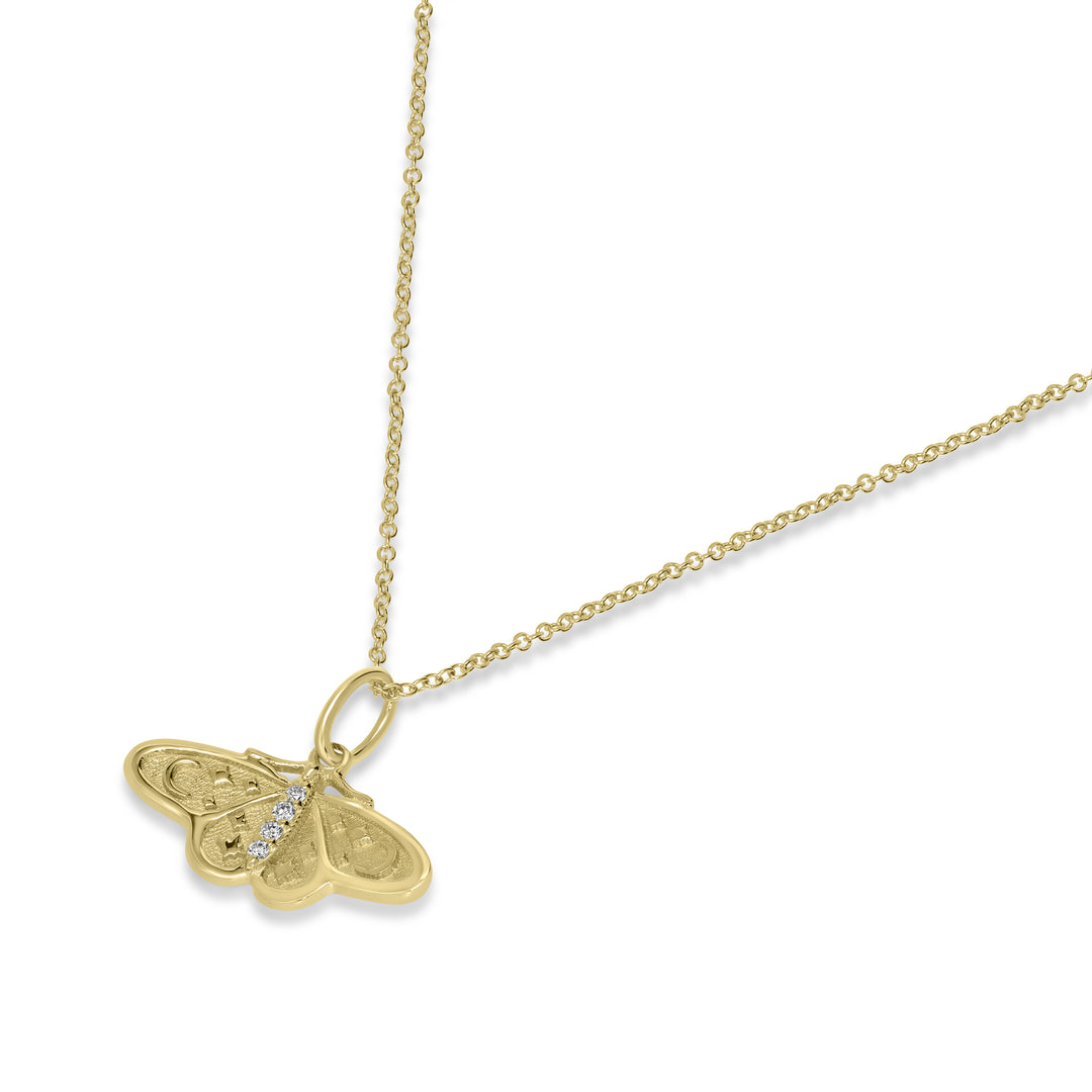 0.02 Cts White Diamond Pendant in 14K Yellow Gold