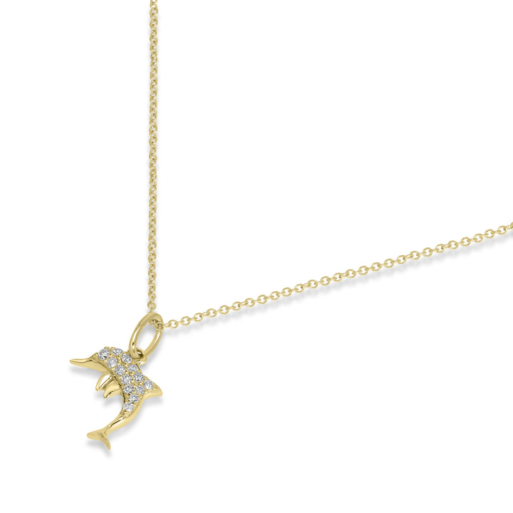 0.07 Cts White Diamond Pendant in 14K Yellow Gold