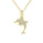 0.07 Cts White Diamond DOLPHIN Pendant in 14K Yellow Gold