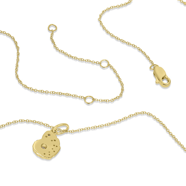 0.11 Cts White Diamond SHELL Pendant in 14K Yellow Gold
