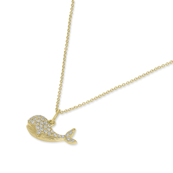 0.19 Cts White Diamond Pendant in 14K Yellow Gold