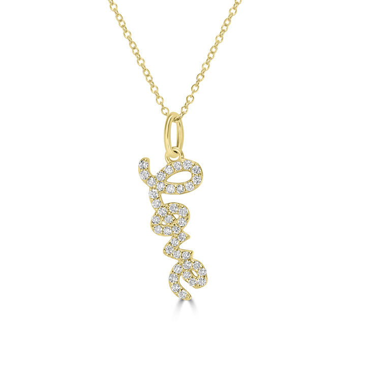 0.19 Cts White Diamond Pendant in 14K Yellow Gold
