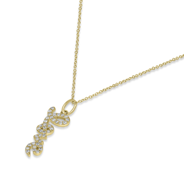0.19 Cts White Diamond Pendant in 14K Yellow Gold