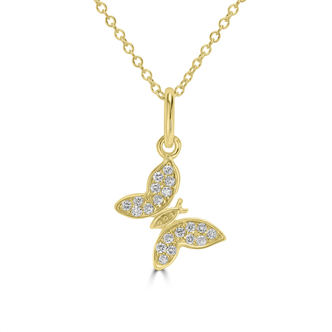 0.08 Cts White Diamond Pendant in 14K Yellow Gold