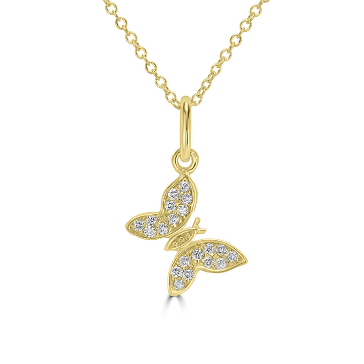 0.08 Cts White Diamond Pendant in 14K Yellow Gold