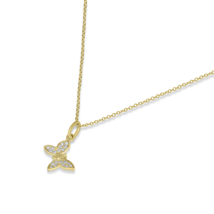 0.08 Cts White Diamond Pendant in 14K Yellow Gold