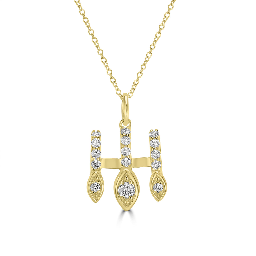0.32 Cts White Diamond Pendant in 14K Yellow Gold