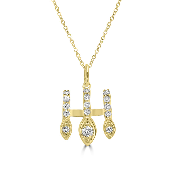 0.32 Cts White Diamond Pendant in 14K Yellow Gold