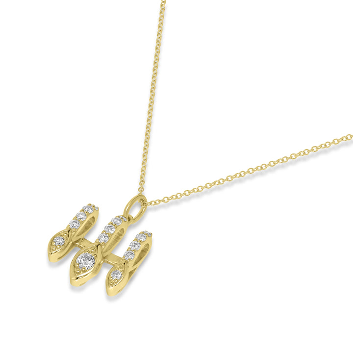 0.32 Cts White Diamond Pendant in 14K Yellow Gold