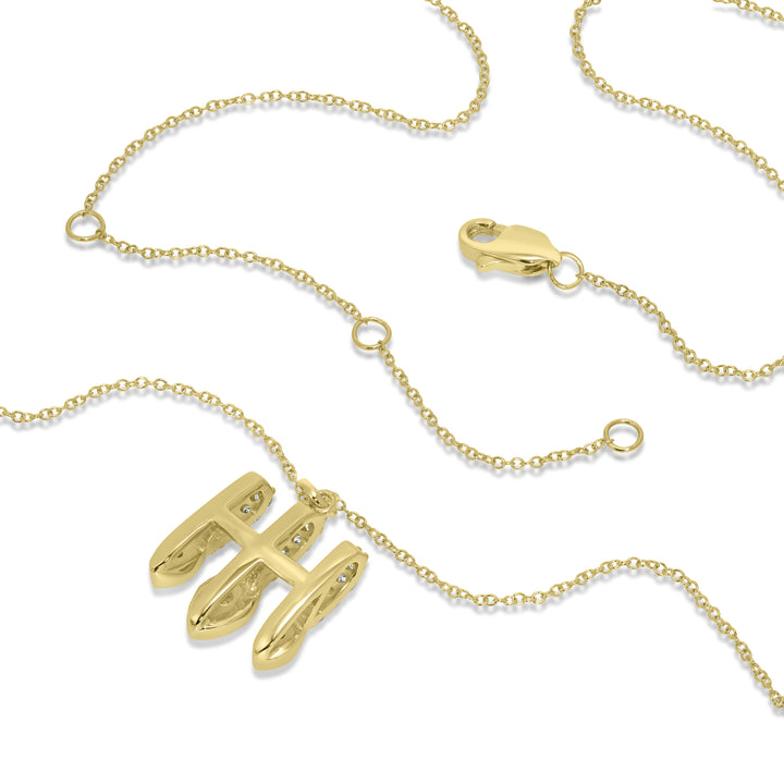 0.32 Cts White Diamond ARCH Pendant in 14K Yellow Gold
