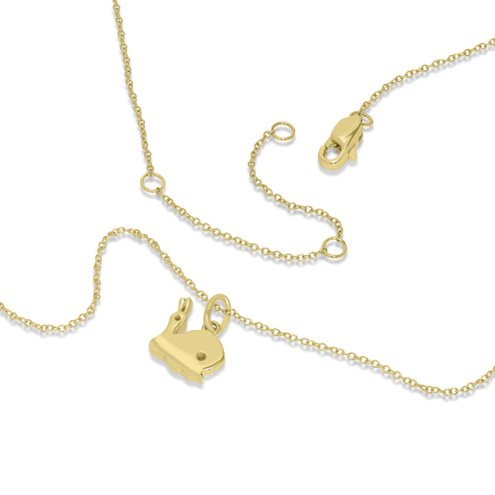 0.02 Cts White Diamond SNAIL Pendant in 14K Yellow Gold