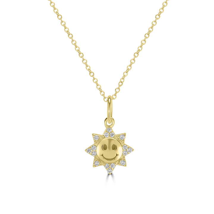 0.07 Cts White Diamond Pendant in 14K Yellow Gold