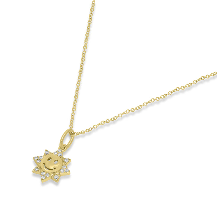 0.07 Cts White Diamond Pendant in 14K Yellow Gold