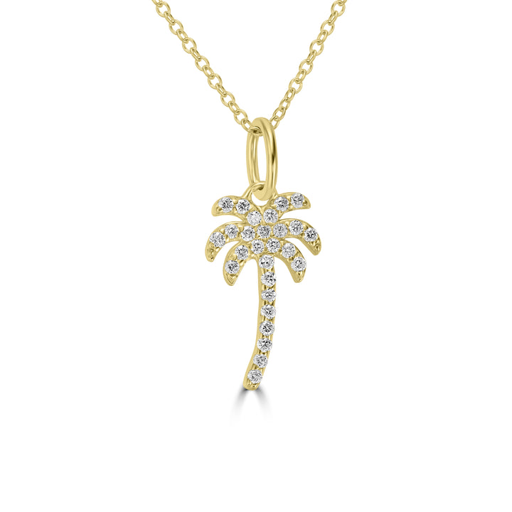 0.11 Cts White Diamond Pendant in 14K Yellow Gold