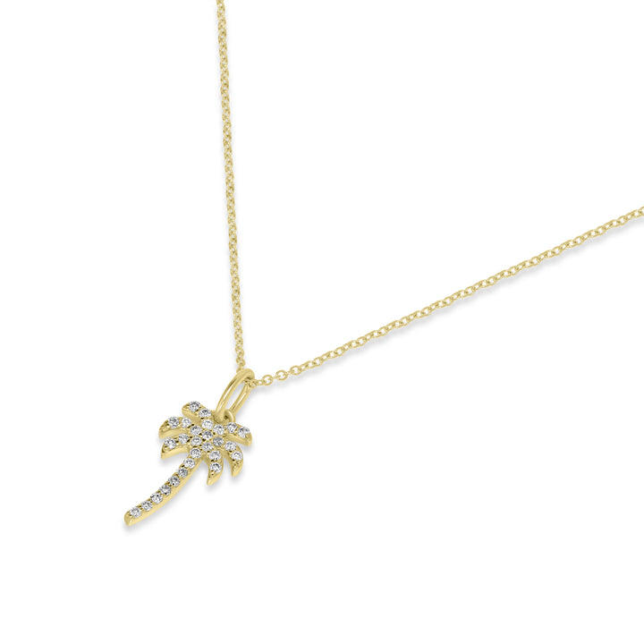 0.11 Cts White Diamond Pendant in 14K Yellow Gold