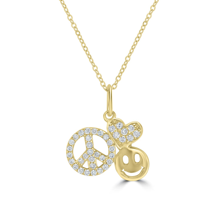 0.18 Cts White Diamond Pendant in 14K Yellow Gold