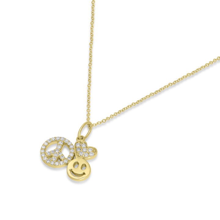 0.18 Cts White Diamond Pendant in 14K Yellow Gold