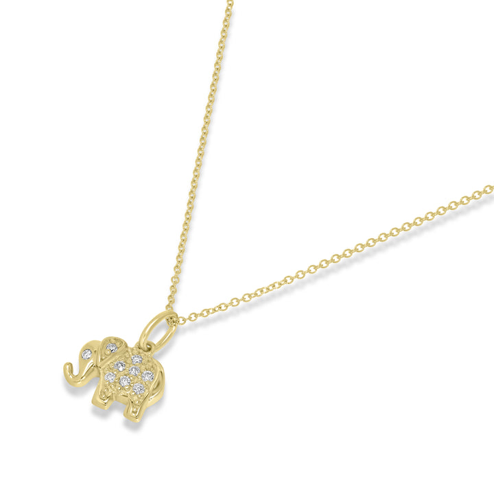 0.11 Cts White Diamond Pendant in 14K Yellow Gold