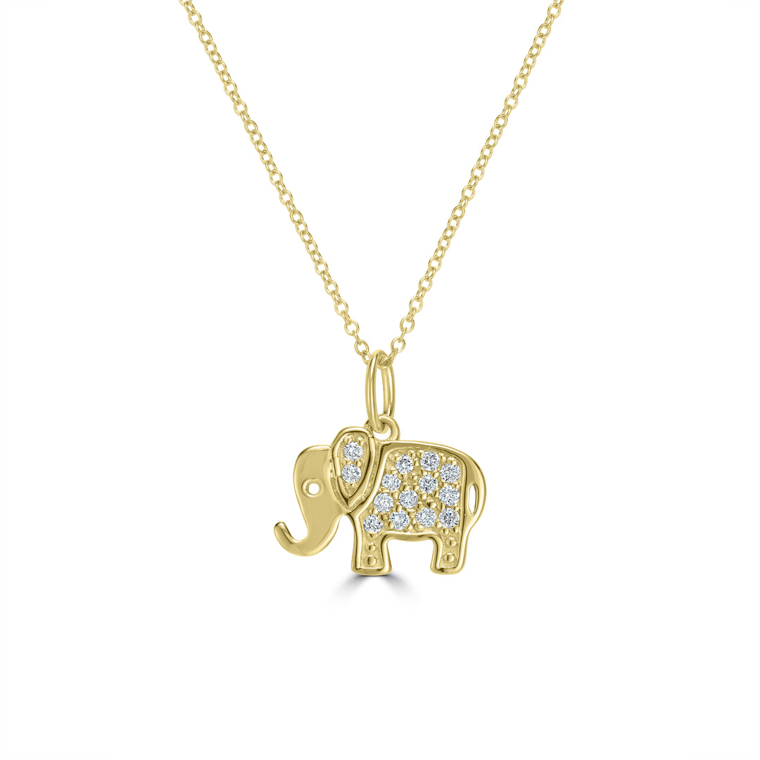 0.06 Cts White Diamond Pendant in 14K Yellow Gold