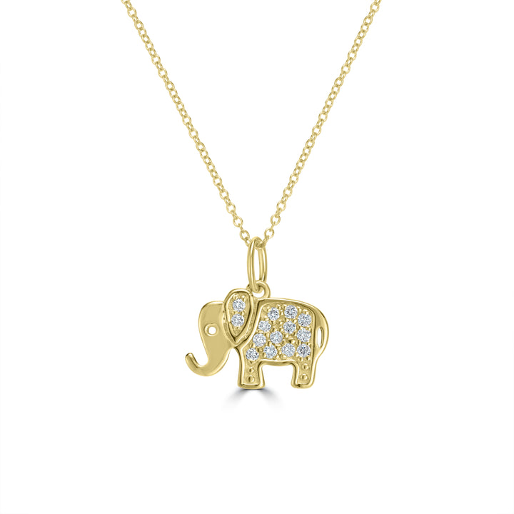 0.06 Cts White Diamond Pendant in 14K Yellow Gold