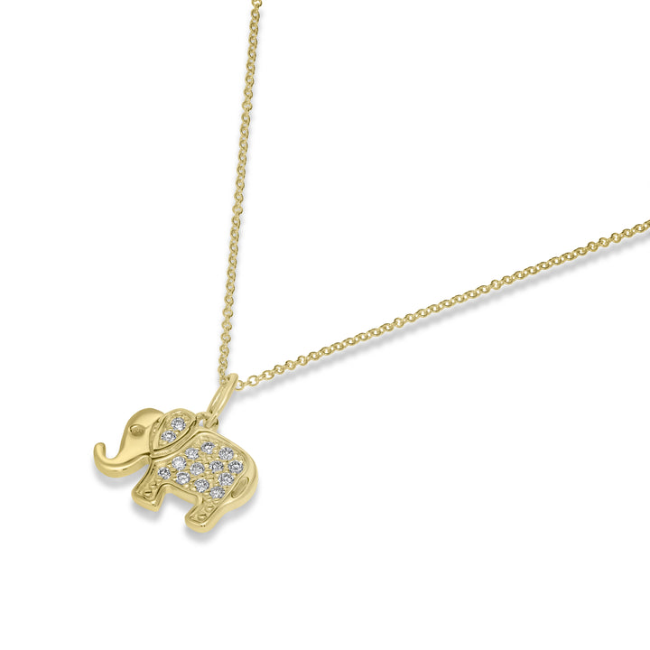 0.06 Cts White Diamond Pendant in 14K Yellow Gold