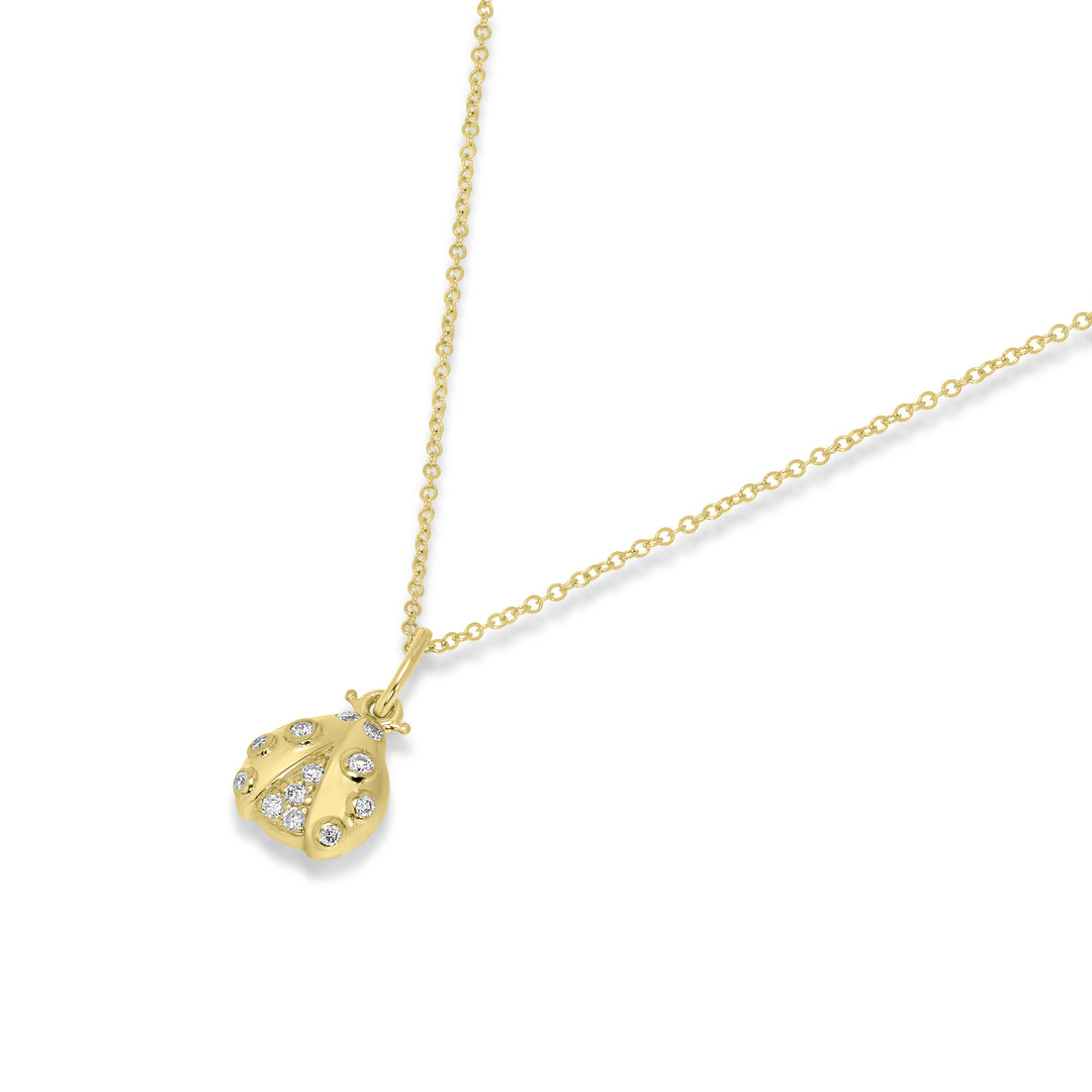 0.07 Cts White Diamond Pendant in 14K Yellow Gold