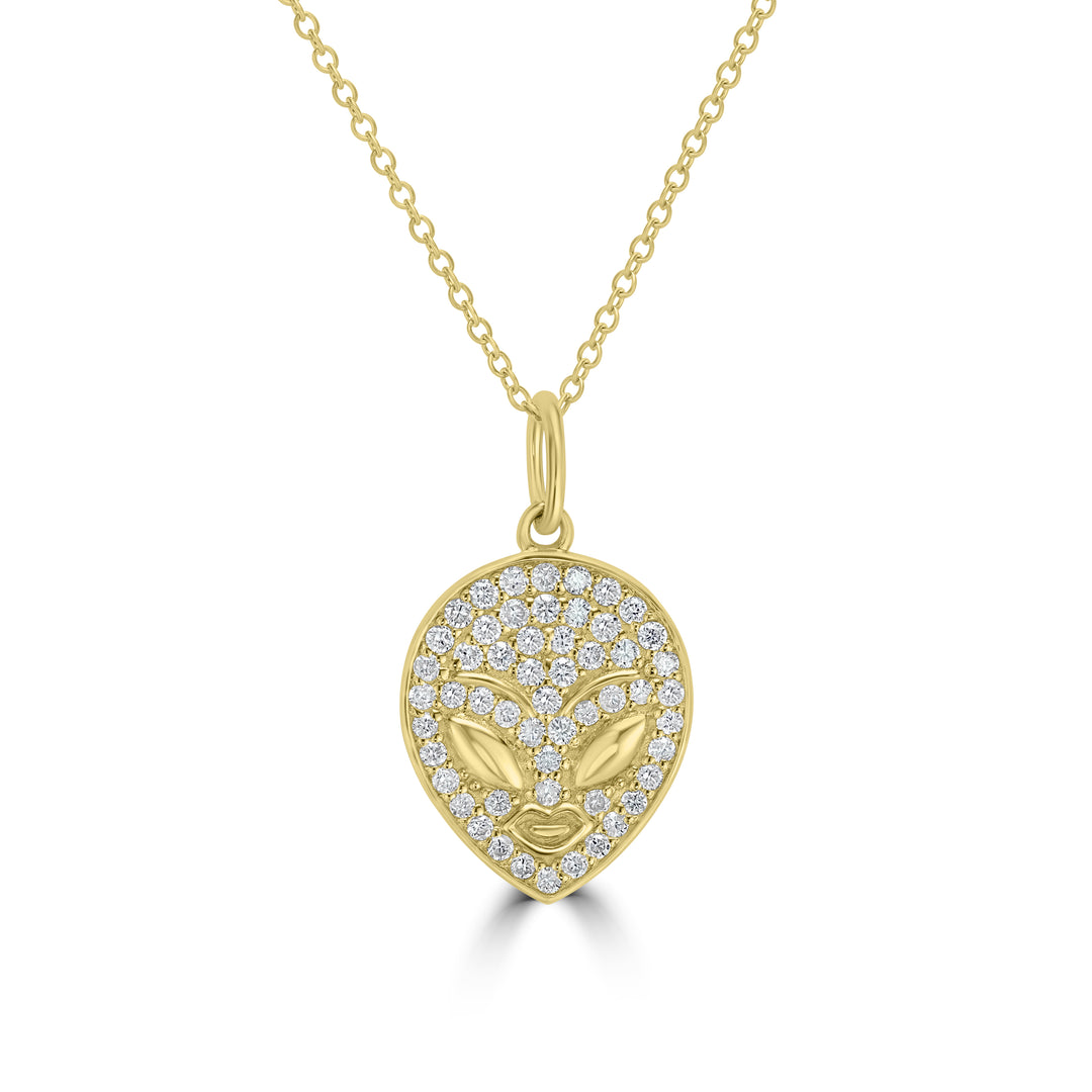 0.25 Cts White Diamond Pendant in 14K Yellow Gold