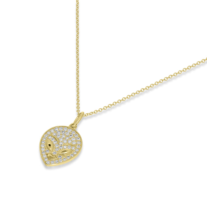 0.25 Cts White Diamond Pendant in 14K Yellow Gold